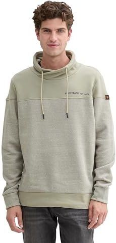 TOM TAILOR - Sweatshirt - Olijfgroen / Pastelgroen - Sweatstof - Lange Mouw