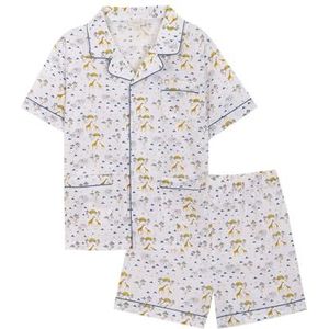 Gocco Korte pyjama van polyester, bedrukt, wit, regular voor kinderen, Wit, Regular