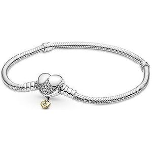 Pandora, Disney Princess Pandora Moments Heart Snake Chain Bracelet, Size 20