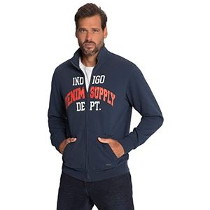 JP 1880, Herenjas, grote maten, hoodie, jas met print, mat nachtblauw, XL