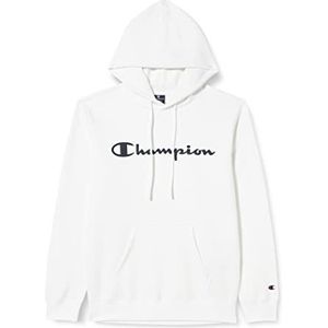 Champion Legacy American Classics Heavy Powerblend fleece logo sweatshirt met capuchon, wit, S voor heren