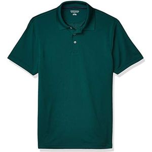 Amazon Essentials Men's Sneldrogend golfpoloshirt met slanke pasvorm, Bosgroen, M