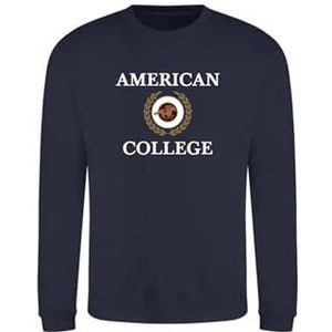 AMERICAN COLLEGE USA Sweatshirt met print, warme kleding, uniseks, kinderen, jongens en meisjes, casual, model ACSCRW7, marineblauw, 14 jaar, Blauw, 14 ans