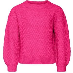 Bestseller A/S VMELLA LS O-hals trui GA Girl NOOS, Fuchsia Purple/Detail:melange, 48/50 NL