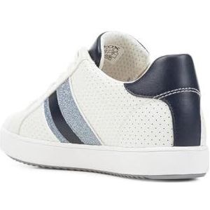 Geox D BLOMIEE F Sneakers voor dames, wit/marineblauw, 35 EU, Wit Navy, 35 EU