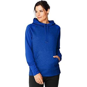 Hanes Women's Sport Performance Fleece Pullover Hoodie, Awesome Blue Solid/Awesome Blue Heather, M
