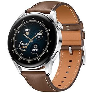 HUAWEI Watch Smartwatch, 3-4G smartwatch, 1,43 inch AMOLED-display, eSIM telefoon, 3 dagen batterijduur, 24/7 SpO2 & hartslagmeting, GPS, 5ATM, 30 maanden garantie, bruine leren armband