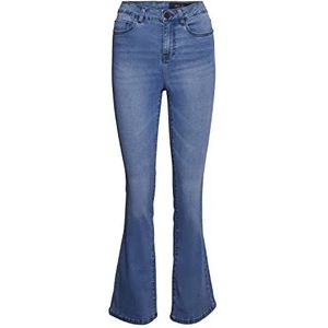 Noisy may NMSALLIE HW Flare Jeans VI162LB - Flare Fit - Blauw - Light Blue Denim W25-W32 Stretch Jeans 75% Katoen, blauw (light blue denim), 25W x 30L