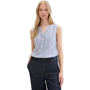 TOM TAILOR Damesblouse, 35460 - Royal Blue White Stripe, 44