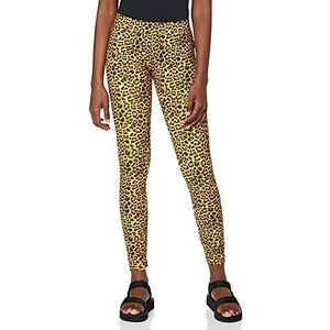 Urban Classics Dames Animal Print Leggings Yoga Fitness Broek, Lange Streetwear & Sportbroek met dierenbont patroon, Leeuw, 4XL