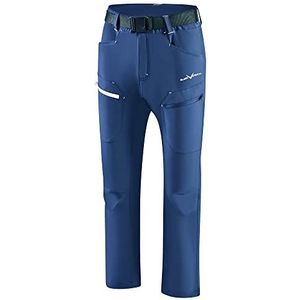 Black Crevice Trekkingbroek voor heren, wandelbroek voor heren, outdoorbroek, waterafstotend en sneldrogend, duurzame en ademende outdoor-wandelbroek met praktische zakken, staalblauw/wit, S