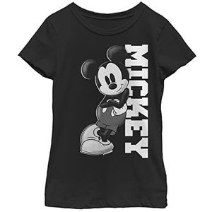 Disney Mickey Lean T-shirt voor meisjes, zwart, XL