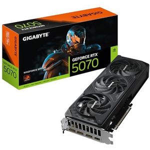 Gigabyte GeForce RTX 5070 WINDFORCE SFF 12G grafische kaart - 12 GB GDDR7, 192bit, PCI-E 5.0, 2512MHz Core Clock, 3 x DP 2.1b, 1 x HDMI 2.1b, DLSS 4, GV-N5070WF3-12GD