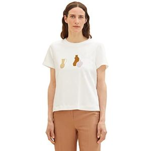 TOM TAILOR Dames 1036785 T-shirt, 10315-Whisper White, L, 10315 - Whisper White, L