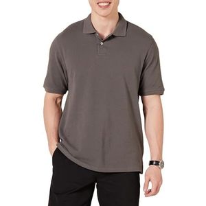 Amazon Essentials Men's Poloshirt van piqué-katoen met normale pasvorm (verkrijgbaar in grote en lange maten), Grijs, XL