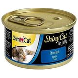 GimCat ShinyCat in Jelly tonijn - Natvoer voor katten, met vis en taurine - 24 blikken (24 x 70 g)