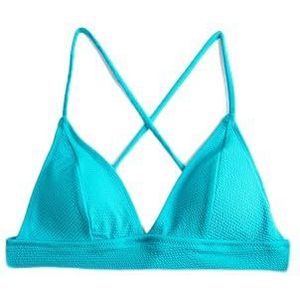 Koton Dames Bralette Strappy Tissued Bikini Top Swim Wear, blauw (699), 36