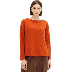 TOM TAILOR Sweatshirt voor dames, 32403 - Gold Flame Orange Melange, XL