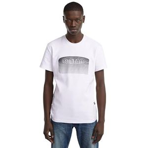 G-star Stacked Old Skool Logo R T T-shirt Met Korte Mouwen Wit L Man