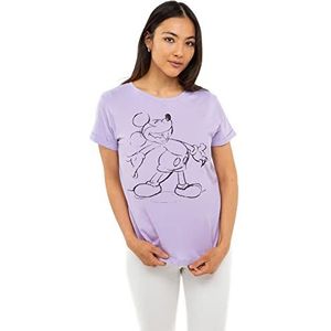 Disney Mickey Giggles T-shirt voor dames, Lila, Medium
