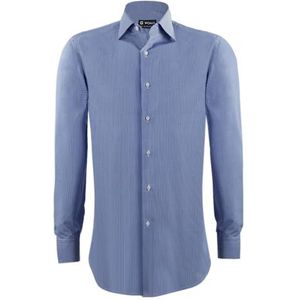 Womo Std Slim Fit Overhemd Vichy Blauw, Blauw, 39-44