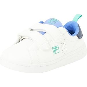 FILA Crosscourt 2 NT klittenbandsluiting TDL, uniseks turnschoenen voor kinderen en jongens, Wit ultramarijn, 26 EU