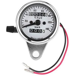 Motorfiets dubbele kilometerteller snelheidsmeter nachtlicht, universele motorfiets snelheidsmeter kilometerteller 12V nachtkijkteller kilometers tafel