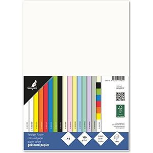 kangaro - Gekleurd papier crèmewit, DIN A4-160 g/m² FSC mix, 50 stuks, briefpapier, knutselpapier, doe-het-zelf, 29,7 x 21 x 1