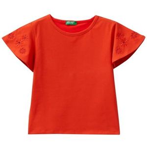 United Colors of Benetton T-shirt voor meisjes en meisjes, helder rood 3t5, 160