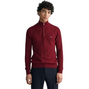 GANT Heren Cotton Pique Halfrits Pullover, Plumped Rood, XL