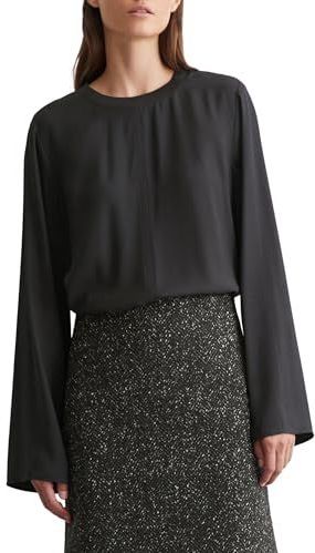 Marc O'Polo - Blouseshirt - Antraciet - Lange Mouw - Losse Pasvorm