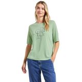 Street One - Shirt - Groen - Jersey - Glitterende Accenten