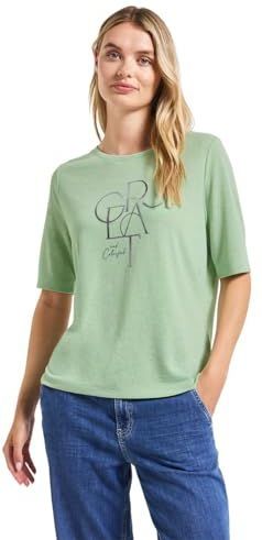 Street One - Shirt - Groen - Jersey - Glitterende Accenten