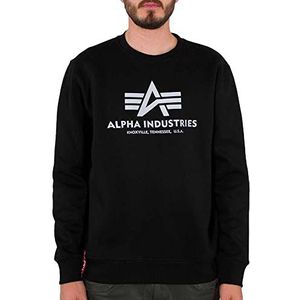 Alpha Industries Basis Reflecterende Print Sweatshirt voor Mannen Black