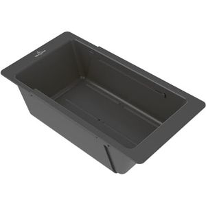Villeroy & Boch Hangende kom, keukenaccessoires, uittrekbare gootsteeninzet van kunststof, keukenorganizer om op te hangen in de gootsteen, hoekig, antraciet