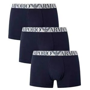 Emporio Armani Heren 3-Pack Trunk, Marine/Marine/Marine, S, Marien/Marine/Marine, S