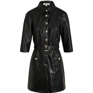 MORGAN - Korte Rechte Jurk - Zwart - Imitatieleer