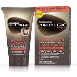 Just For Men Control GX baardshampoo en -kleur, vermindert geleidelijk grijze haren bij elke wasbeurt, voor subtiele en natuurlijke resultaten, voor alle tinten, 118 ml