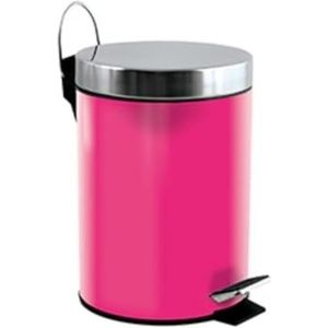 MSV Cosmetica-emmer, roze/fuchsia, vuilnisemmer, pedaalemmer, afvalemmer, 3 liter, met uitneembare binnenemmer