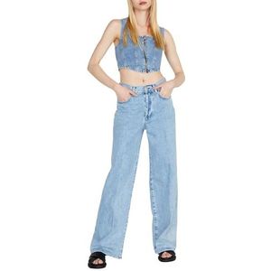 Sisley Damesbroek, lichtblauw denim 901, 32