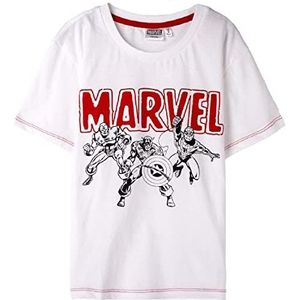 The Avengers Kids T-Shirt - Wit en Rood - Maat 14 Jaar - Korte Mouw T-Shirt Gemaakt met 100% Katoen - Marvel Collectie - Origineel Product Ontworpen in Spanje