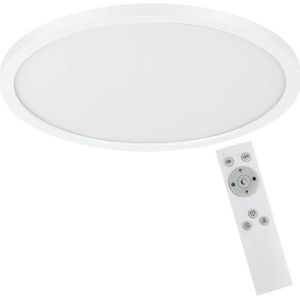 EGLO LED plafondlamp Campaspero, kantoorlamp dimbaar met afstandsbediening, ronde plafond lamp van kunststof in wit, plafondverlichting voor kantoor, warm-koud wit, Ø 30 cm