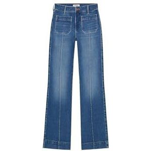 Wrangler Dames Jeans Flare, Flare Fit, uitlopende pijpen, Solid Blue, 27W x 32L