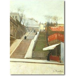 Decoratief schilderij: Het heilige hart in de bouw - Santiago Rusiñol 25 x 34 cm. Direct printen