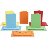 Kaarten & Enveloppen, kaartformaat 10,5x15 cm, envelopgrootte 11,5x16,5 cm, asstd. kleuren, 50 sets