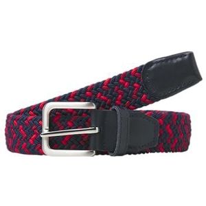 JACK&JONES Heren JACSPRING Woven Belt NOOS Gevlochten riem, Navy Blazer/Detail: Red Mix, 105, Navy Blazer/Detail: red Mix, 105