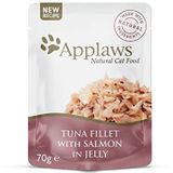 Applaws 718385/2710 kattenzakje tonijn met zalm in gelei (16 x 70 g),Meerkleurig