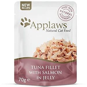 Applaws 718385/2710 kattenzakje tonijn met zalm in gelei (16 x 70 g),Meerkleurig