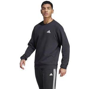 adidas Heren FEELCOZY ESSENTIALS FLEECE SWEATSHIRT, Black/White, XL