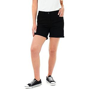 M17 Womens dames vriendje stretch denim shorts casual zomer klassieke katoenen strandbroek met zakken, Zwart, 40